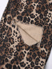 Leopard Ripped Wide Leg Jeans For Women High Waist Patchwork Button Loose Denim Pant Female Clothing