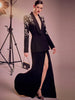 High Street Women's Diamonds Rhinestone Beaded Blazer Mermaid Long Skirt