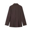 Women Suit Pants Two-Piece Set Buckle Decoration Long Sleeve Blazer Coat + Straight-Leg Pants 2 Pieces Sets Chic Woman Outfits
