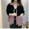 Women Splicing Loose Fitting Jacket Spring Female Leisure Outerwear Ladies Top Grade Long Sleeved Tops Coat