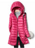 Outerwear Winter Women Korean Slim Remove Hooded Parka Down Jackets Long Light Thin Coat Puffer Jacket