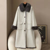 Double-sided Wear Rabbit Fur Coat Women's Winter X-long Parkas Thicken Warm Wool-neck Overcoat Female Streetwear Outerwear