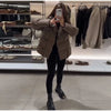 Buttoned Tie-Waist Stand Collar Puffer Jacket Solid Long Sleeve Winter Cozy Warm Women Outerwear Chic Casual Lady Coat