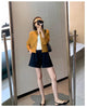 Style High‑Quality Women Pleated Blazer, Lapel Single Button Short Long‑Sleeve Coat, Casual Elegant Outerwear