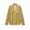 Women Casual Striped Loose Shirt Trouser Suits Women Full Sleeve Lapel Button Top Long Straight Pants Set Female Lady Suit