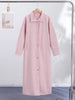 Retro Pink Women Trench Coat Stand Collar Button Design Cuffs Tightened Pocket Long Outerwear Spring Fall Elegant Lady Outfit