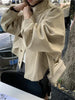Korea Short Outerwear Woman Casual Loose Lazy Chic Long Sleeve Cotton Blends Windbreaker Coats Thin Thench