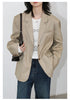 Retro Women Blazers Korean Casual Laple Loose Solid Office Lady Suit Jackets Female Clothing Spring Autumn