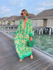 Autumn Women's Print Casual Dress V-neck Long Sleeve Loose Holiday Party Long Dresses For Women Robe Femme