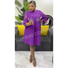 Autumn and Winter Africa Women's Clothing Solid Color Splicing Dress Pleated Loose Women's Cardigan Dresses