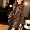Plaid Suit Woolen Coat Women Autumn Winter Korean Loose Woolen Coat Mid-Length Wool Blazer Overcoat Woman Jacket