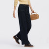 Women Jeans Panel Raw Hem Flare Leg Retro Street Style Slim Long Denim Pants Spring Urban Daily Wear