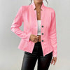 Autumn and Winter Woman Textured Button Front Blazer Stand Collar Long Sleeve Fit for Office and Casual Wear Suit Jacket