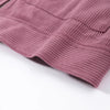 Pink Corduroy Cropped Jacket For Women Casual Contrast Collar Long Sleeve Zipper Coat Lady Spring Chic Streetwear