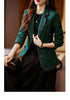 Autumn Winter Ladies Casual Blazer Women Black Green Beige Plaid Jacket Female Long Sleeve Single Breasted Slim Coat