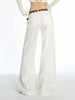 Vintage High Waist Jeans Women Solid Red Wide Leg Flare Full Length Denim Pants Streetwear