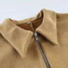 Winter Suede Short Jacket For Women's Vintage High Waist Slim Cardigan Winter Street Lapel Office Commuting Jackets Coat
