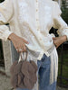 Women's Tassel Hem Vintage Tops Long Sleeved Single Breasted Button Out Stand Up Collar Coat Autumn Bohemian Street Daily Outfit