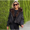 Faux Fur Neck Short Jackets Women Long Sleeve Ruff Thicken Loose Outerwear Female Autumn Winter Chic Daily Coats