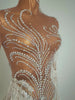Sparkly Rhinestone Sequins Tassel Sexy Mesh See Through Dress Women Evening Birthday Party Nightclub Dance Singer Stage Outfit