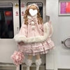Japanese Sweet Lolita Solid Coat Women Elegant Warm Chic Cloak Winter Casual Y2k Harajuku Loose Woolen Cape