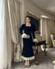 Full Sleeve Lace Patchwork Velvet Maxi Dress Women Elegant Stand Collar Puffed Slim Long Sexy Gowns Lady Evening Dinner Dresses
