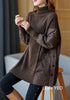 Women's Winter Parka Coat Versatile Lady Splicing Knitted Outerwear Temperament Casual Ladies Sweater Jacket