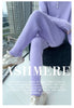 100% Mink Cashmere Knitted Feet Pants Women's Elastic Waist Slim Trousers Warm Joker Radish Pants Autumn Thick Leggings