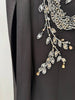 High Street Designer Party Vestido Women's Slit Sleeve Diamonds Beaded Maxi Long Dress