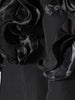 Women Black Ruffles Shaped Elegant Slim Blazer Lapel Long Sleeve Jacket Tide Spring Autumn 7AB8042
