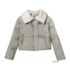 Women's Down Cotton Jacket Korean Thick Lapel Ladies Winter Parka Coat Loose Lambswool Sense of Design Female Outerwear