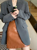 Casual Oversized Black Blazer for Women Korean Style Single Button Suit Jacket Woman Spring Autumn Loose Notched Collar Blazers