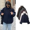 Women's Autumn Winter Stand Collar Thick Jackets Autumn Female Single Breasted Loose Long Sleeve Coats Lady Short Outwear