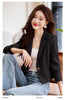 short blazer for women single breasted long sleeve autumn elegant office clothes black white pink