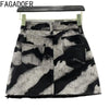 Women Gray Tie Dye Denim Mini Skirt High Waist A-line Jean Skirt Button Pocket Sexy Y2K Streetwear Printed Short Skirt