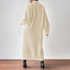 Winter Knit Dresses Women Turtleneck Straight Long Dress Autumn Solid Full Sleeve Thick Casual Vestidos Basis Lady