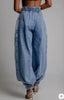 High Waist Zipper Jogger Jeans Trousers Women Loose Casual Vintage Lantern Pants Fall Baggy Jeans Street
