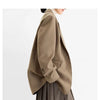 The Ultimate Store Hit Women's Mid-Length Oversized Blazer with Shoulder Pads for Petite Figures, Casual Suit Jacket