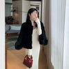 Korean Women Fur Thickening Outwear Advanced Female Faux Fur Coat Coat Autumn Winter Ladies Long Sleeves Plush Jacket