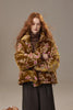 Women's Winter Down Jacket, Retro Floral Embroidery Stand Collar Puffer Coat, Romantic Thick Warm Padded Top