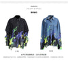 Denim Shirt Women's Spring Autumn Washed Loose Street Print Jacket and Coat