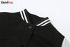 Fluffy Letter Short Jacket Varsity Women Hipster Leather Sleeve Patchwork Y2K Baseball Casual Wild Streetcoat Outwear