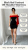 Women Off Shoulder Mini Dress Red Big Bow Spliced Bodycon Short Dresses Elegant Slim Fit Black Little Dress Night Club Party Birthday Outfits Evening