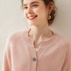 Spring Women's Cardigan 100% Cashmere Knitted Sweater Chic Tops Cashmere Coat Casual O-Neck Loose Women Cardigan