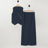 Women Pant Sets Irregular Buttons Vests Wide Leg Trouser Pant Suits Stylish Elegant 2pcs Outfit Streetwear Office Tops
