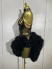 Black Diamonds Mesh Sexy See Through Cocktail Mini Dress Women Eveing Birthday Party Singer Nightclub Show Stage Costume