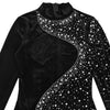 Spring Autumn Women Long Sleeve Velvet Solid Color Diamond Party Evening Long Maxi Dress Dashiki Africa Clothing