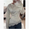 Back Sequin Star Long Pants Women Casual Contrast High Waist Loose Wide Leg Trousers Lady Spring Autumn Bottoms