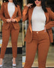 Pants Sets Two Piece Women Cardigan Blazer Double Breasted Slim Fit Pencil Pants Pockets Solid Casual Suits Outwear Spring