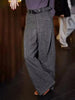 Gray Woolen Suit Pants Women's Winter European Design Fine Flash High Waist Versatile Trousers